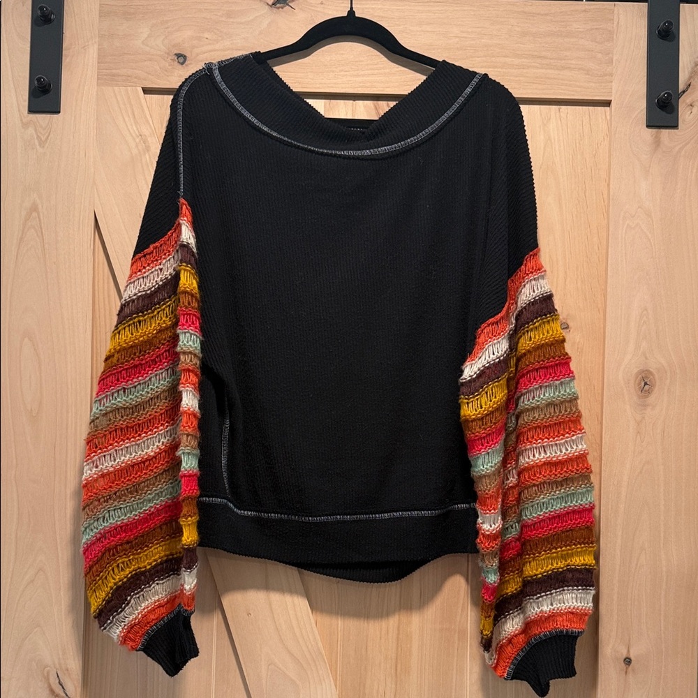 We the Free Multicolor Striped Sleeve Sweater (M)